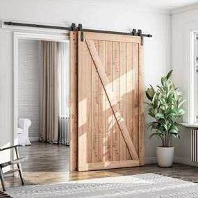 img 2 attached to Upgrade Your Home'S Style With SMARTSTANDARD 9Ft Bypass Sliding Barn Door Kit For Double Wooden Doors - Smooth, Quiet & Easy Installation - Fits 96" Opening