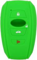 🔑 segaden cv4255 silicone cover protector case holder skin jacket for subaru 4 button smart remote key fob - light green логотип