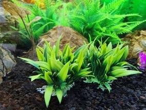 img 3 attached to Pack of 5 Soft Plastic Aquarium Decorations: Artificial Green Water Plants for Fish Tanks