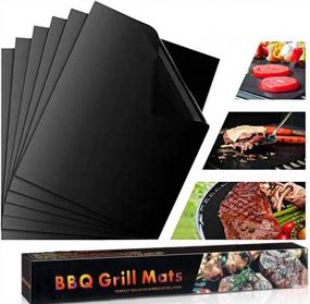img 4 attached to 6-Pack KITMA BBQ Grill Mats - Non-Stick, Reusable & Easy To Clean Grilling Accessories For Gas/Charcoal/Electric Grills (13X15.75 Inches)