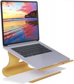 img 4 attached to 🖥️ Wooden Laptop Stand - SAMDI Wooden Cooling Stand Holder for MacBook Air/Pro Retina Laptop PC Notebook (White Birch)