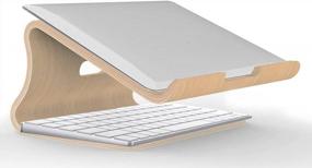 img 3 attached to 🖥️ Wooden Laptop Stand - SAMDI Wooden Cooling Stand Holder for MacBook Air/Pro Retina Laptop PC Notebook (White Birch)