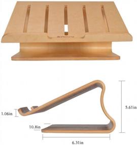 img 2 attached to 🖥️ Wooden Laptop Stand - SAMDI Wooden Cooling Stand Holder for MacBook Air/Pro Retina Laptop PC Notebook (White Birch)