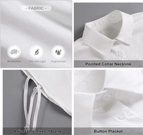 img 3 attached to Women'S White Pointed Half Blouse Detachable Fake Collar AORAEM Shirt