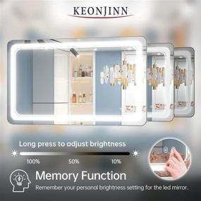 img 3 attached to 40 X 24 Inch LED Bathroom Vanity Mirror With Lights, Anti-Fog Dimmable Memory Brightness & CRI 90+ - Keonjinn