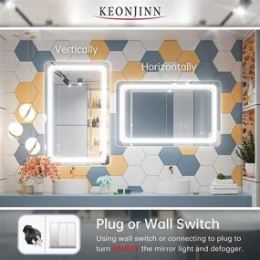 img 1 attached to 40 X 24 Inch LED Bathroom Vanity Mirror With Lights, Anti-Fog Dimmable Memory Brightness & CRI 90+ - Keonjinn