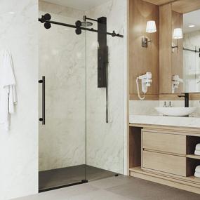 img 2 attached to Upgrade Your Shower With Ratel 60X76 Matte Black Sliding Frameless Shower Door