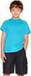 tsla youth kids aqua swimsuit top with upf 50+ protection for safe surf and swim logo