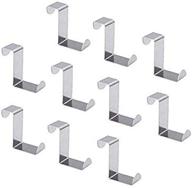 10 pack over the door hooks - stainless steel z hooks for kitchen, bathroom, bedroom & office logo