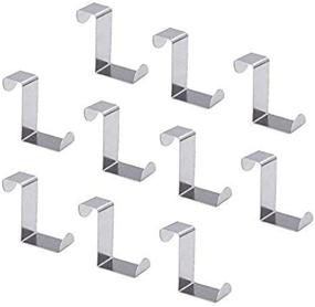 img 1 attached to 10 Pack Over The Door Hooks - Stainless Steel Z Hooks For Kitchen, Bathroom, Bedroom & Office