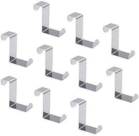 img 3 attached to 10 Pack Over The Door Hooks - Stainless Steel Z Hooks For Kitchen, Bathroom, Bedroom & Office