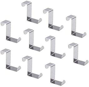img 2 attached to 10 Pack Over The Door Hooks - Stainless Steel Z Hooks For Kitchen, Bathroom, Bedroom & Office