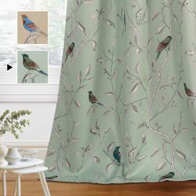 img 4 attached to H.VERSAILTEX Blackout Curtains For Bedroom 84 Inches Length Thermal Insulated Birds Rustic Printed Curtain Drapes For Living Room Energy Efficient Room Darkening Home Decoration Pair 2 Panels, Sage