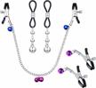 non-piercing nipple rings and choker set - qwalit stainless steel clip-on nipplerings with chain and faux body piercing jewelry for women and men logo