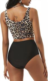 img 3 attached to Chic And Comfortable: ZAFUL'S High Waisted Tankini Set With Knotted Scoop Neck Detail