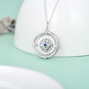 img 2 attached to Ожерелье с вращающимся компасом из стерлингового серебра 925 пробы - идеальный подарок для мужчин, женщин и родителей на выпускной