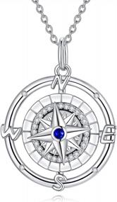 img 4 attached to Ожерелье с вращающимся компасом из стерлингового серебра 925 пробы - идеальный подарок для мужчин, женщин и родителей на выпускной