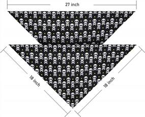 img 3 attached to 2Pcs Halloween Dog Bandanas Printed Pumpkin Bibs Pet Scarf Costumes For Large Dogs - Reversible Triangle Accessory Bandanas
