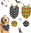 2pcs halloween dog bandanas printed pumpkin bibs pet scarf costumes for large dogs - reversible triangle accessory bandanas logo