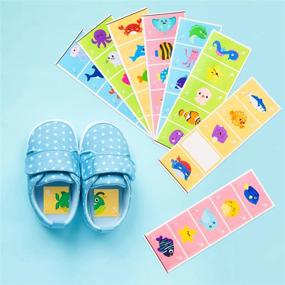 img 1 attached to 80 наклеек для обуви с морскими животными для детей: пометьте свою обувь стильно с помощью мультяшных акул, китов, черепах, осьминогов, крабов и ракушек WATINC's Early Learning Decals