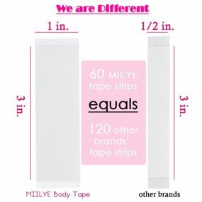 img 2 attached to MIILYE Fashion Double Sided Tape For Skin To Fabric Clothing - Keep Dress And Bra In Place, Clear, 60 Strips (1"X3", Strong Adhesive)