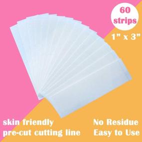 img 3 attached to MIILYE Fashion Double Sided Tape For Skin To Fabric Clothing - Keep Dress And Bra In Place, Clear, 60 Strips (1"X3", Strong Adhesive)