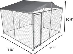 img 1 attached to LONABR Metal Dog Kennel Puppy Playpen With/Without Water-Resistant Cover,Heavy Duty Outdoor Cage For Large Dogs With Lockable (10X10X7.5 Ft)