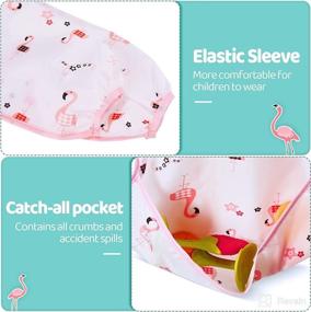 img 2 attached to 🧥 Multipack of Waterproof Long Sleeve Bibs for Babies: Easy-to-Clean, Soft Toddler Feeding Bibs – 10 Pack