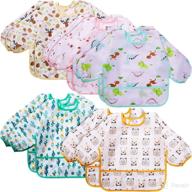 🧥 multipack of waterproof long sleeve bibs for babies: easy-to-clean, soft toddler feeding bibs – 10 pack logo