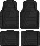 brookstone bk1284: 4 piece car mats with all-weather flexibility, enhanced traction, superb durability, & universal fit logo