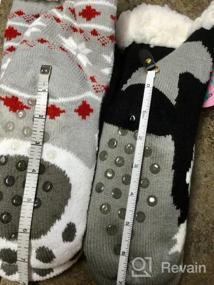 img 5 attached to FNOVCO Kids Slipper Socks: Cozy Fleece Lined Winter Indoor Christmas Socks For Boys & Girls