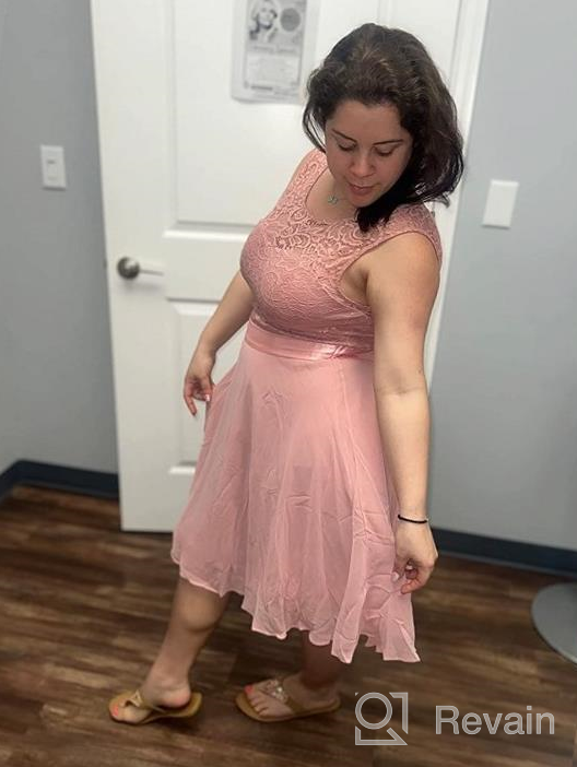 img 1 attached to Flattering and Feminine: BeryLove Short Floral Lace Bridesmaid Dress for A-line Party Style review by Kayla Walker