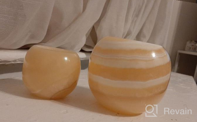 img 1 attached to Tranquil Aurora Home Décor - CraftsOfEgypt Single Alabaster Candle Holder review by Eric Beck