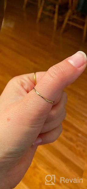 img 1 attached to 14K Gold Plated Skinny Hammered Stacking Ring Set For Women Girls - Size 4 To 9 review by Chase Cooper