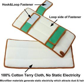 img 1 attached to 🧼 Machine Washable Reusable Mop Pads for Swiffer Wet Jet Refills, 100% Cotton Terry Cloth Refill for Hardwood Floors - 2-Pack