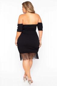 img 1 attached to Plus Size Off Shoulder Bodycon Dress With Tassels - ROSIANNA Women'S Dresses