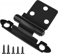 upgrade your kitchen cabinets with hosom black inset cabinet hinges - 50 pcs (25 pairs) - self closing, durable screws & bumper pads included logo