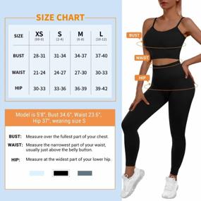 img 2 attached to Sportneer Women'S Ribbed Longline Sports Bra With High Waist Biker Shorts/Leggings, Perfect For Gym And Yoga Activewear, 2 Piece Set