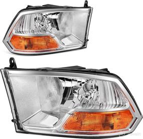 img 4 attached to Фара установки Dodge Ram 1500 2500 3500 - прозрачный объектив, хромированное кожух (модель двойного луча 2009-2012) - Замените неисправный фару прямо сейчас!