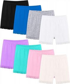 img 4 attached to 8 Pack Girls Dance Shorts: Lace, Bike, Breathable & Safe Under Dress - 8 Colors!