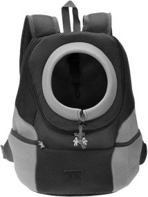 img 4 attached to 🐾 Comfortable Dog Cat Carrier Backpack - Mogoko Puppy Pet Front Pack with Breathable Head Out Design and Padded Shoulder Straps for Hiking, Outdoor Travel