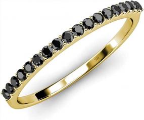 img 4 attached to Stylish And Elegant Black Diamond Wedding Band With 18 Stones - 0.28 Ctw In 14K Gold