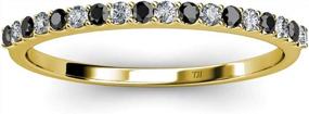 img 2 attached to Stylish And Elegant Black Diamond Wedding Band With 18 Stones - 0.28 Ctw In 14K Gold