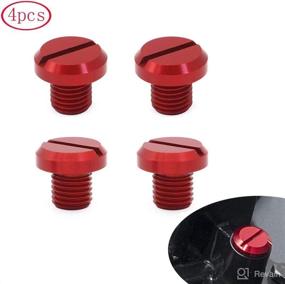 img 4 attached to 🏍️ Set of 4 Premium Red Motorcycle CNC Aluminum M10 x 1.25 Rearview Mirror Hole Plug Screws - Compatible with Suzuki, Kawasaki, and Aprilia