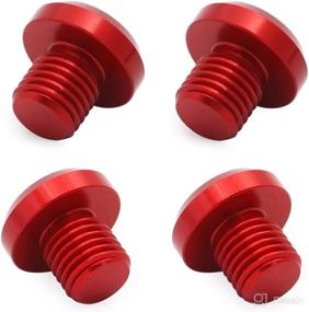 img 2 attached to 🏍️ Set of 4 Premium Red Motorcycle CNC Aluminum M10 x 1.25 Rearview Mirror Hole Plug Screws - Compatible with Suzuki, Kawasaki, and Aprilia