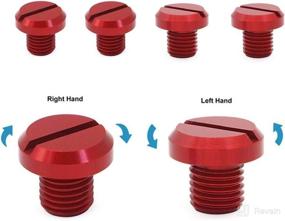 img 1 attached to 🏍️ Set of 4 Premium Red Motorcycle CNC Aluminum M10 x 1.25 Rearview Mirror Hole Plug Screws - Compatible with Suzuki, Kawasaki, and Aprilia