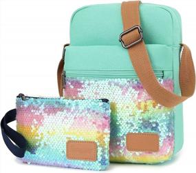 img 3 attached to Stylish Canvas Crossbody Bag And Purse Set For Women And Girls - Leaper