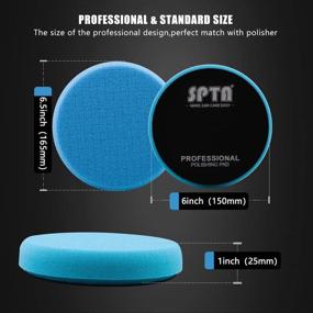 img 3 attached to 🔵 High Quality Blue Polish Pad Set for Car Buffer Polisher - SPTA 3Pcs 6.5 Inch Face for 6 Inch Backing Plate - Ideal for Compound Buffing, Polishing, and Waxing -FPTSS6B-3