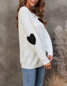 img 1 attached to Shermie Women'S Cute Heart Pattern Elbow Patchwork Casual Crewneck Knitted Sweaters Pullover