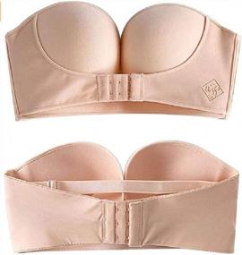img 4 attached to Women'S Custom Lift Strapless Push Up Bra With Hand Shape Front/Back Buckle & Invisible Wirefree Anti-Slip Support
